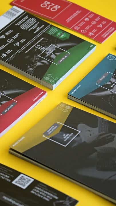 An array of magazines showcasing typography.